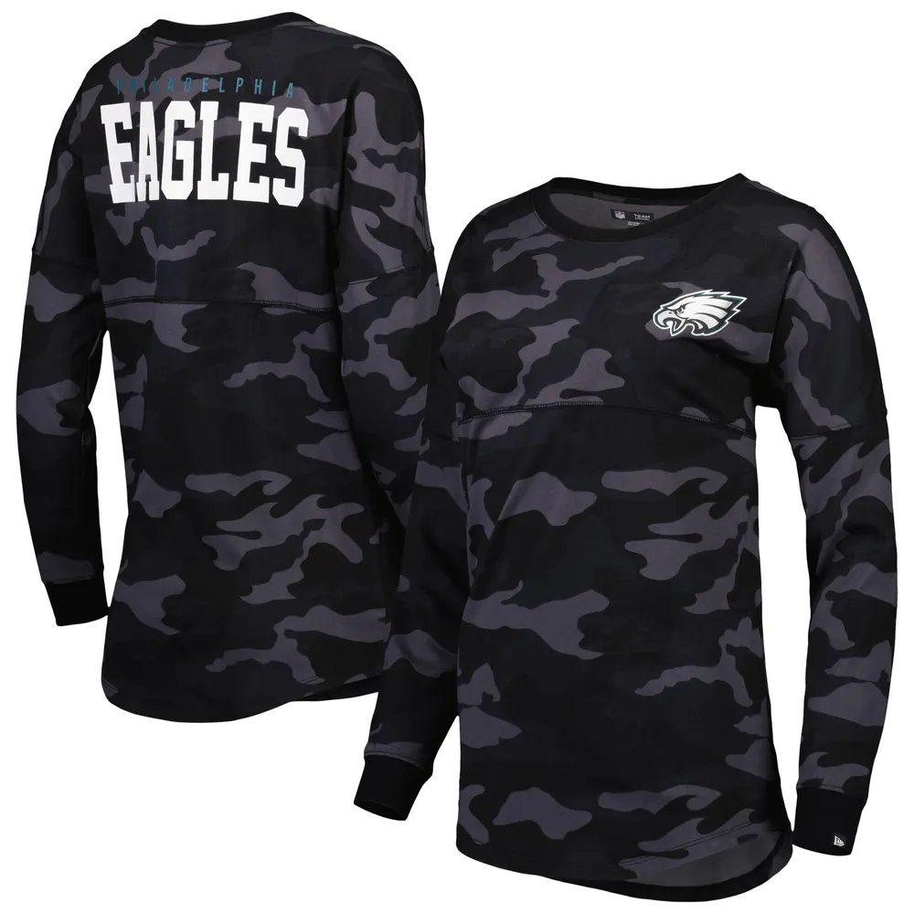 Lids Philadelphia Eagles New Era Women's Camo Long Sleeve T-Shirt - Black