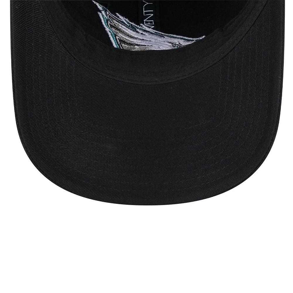 Casquette réglable noire Main Core Classic 2.0 9TWENTY des Eagles de Philadelphie New Era pour femme