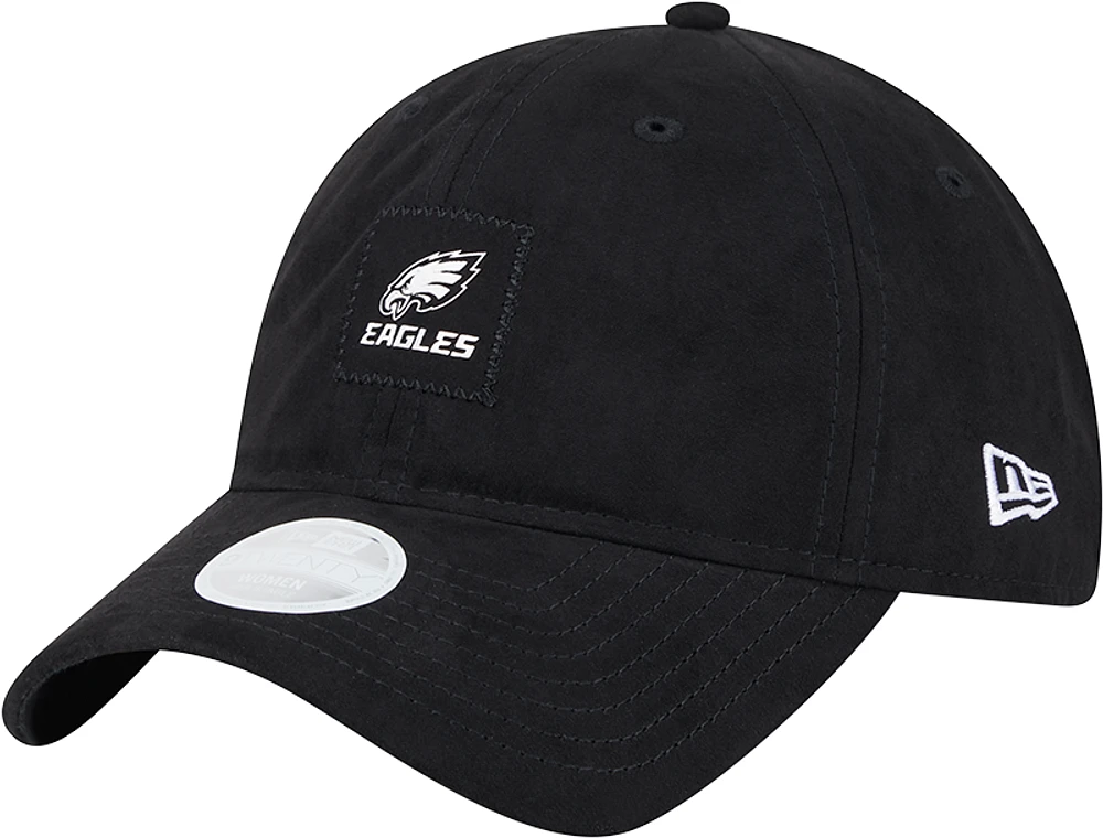 Casquette ajustable 9TWENTY en daim noir des Eagles de Philadelphie New Era pour femme