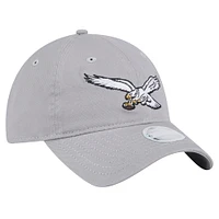 Women's New Era Gray Philadelphia Eagles Main 9TWENTY Adjustable Hat