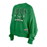 Sweat-shirt à capuche Philadelphia Eagles Throwback Boxy de New Era pour femme, vert Kelly
