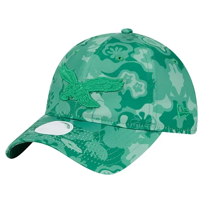 Casquette ajustable 9TWENTY Throwback Trippy de New Era pour femme, vert Kelly, Philadelphia Eagles