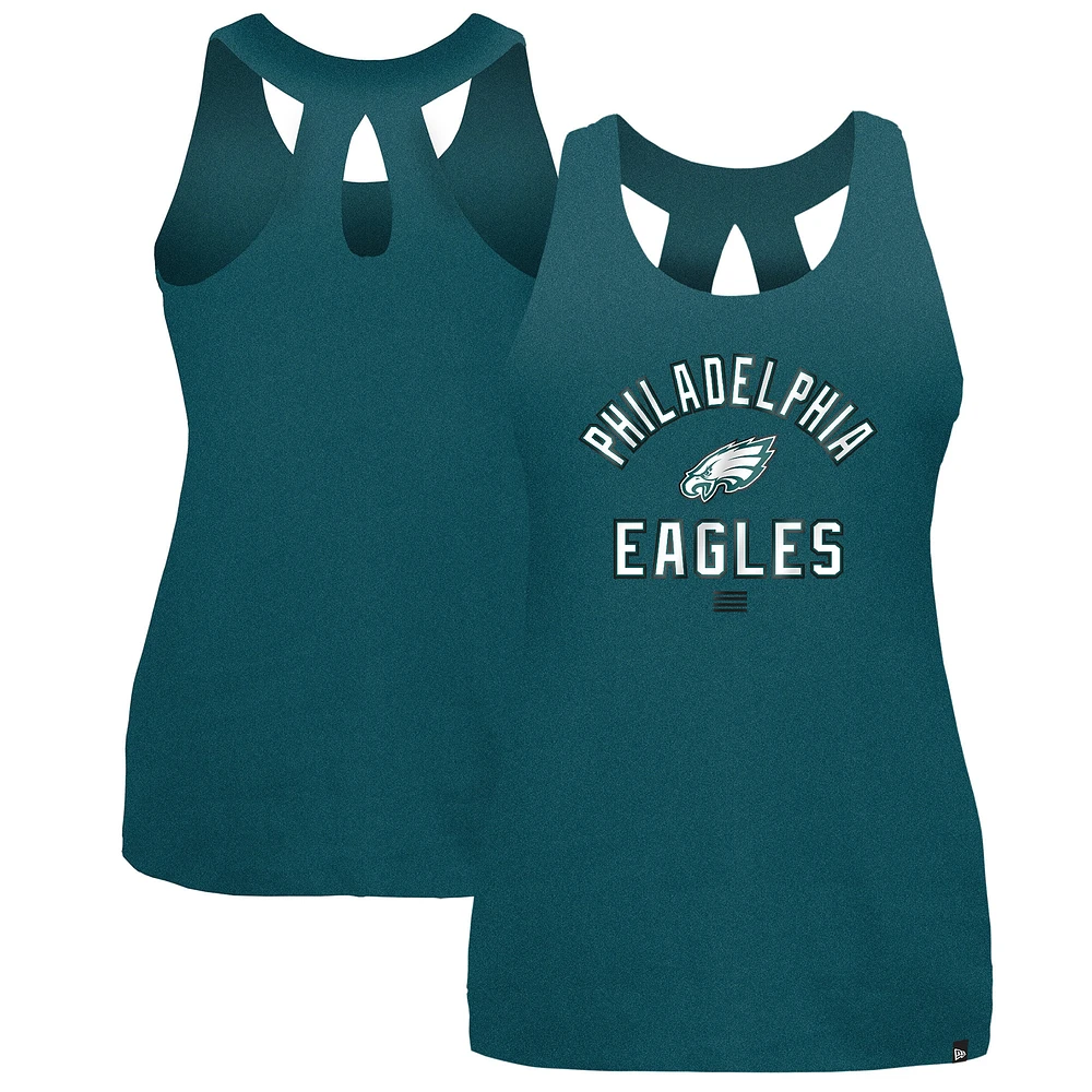 Débardeur New Era vert nuit pour femme des Eagles de Philadelphie 2024 NFL Training Camp