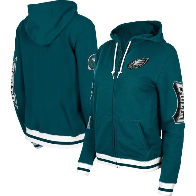 Women's Gray Philadelphia Eagles Standout Knit Tri-Blend Pullover Hoodie 