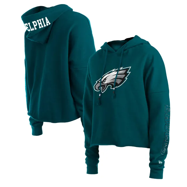 Women's New Era Midnight Green Philadelphia Eagles Cropped Long Sleeve T- Shirt