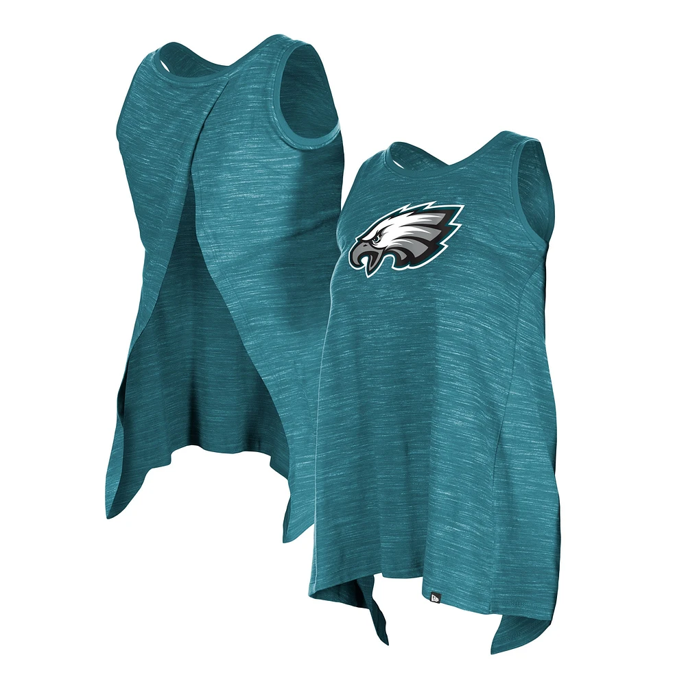 Débardeur actif à teinture spatiale grande taille New Era pour femmes, vert minuit, Philadelphia Eagles