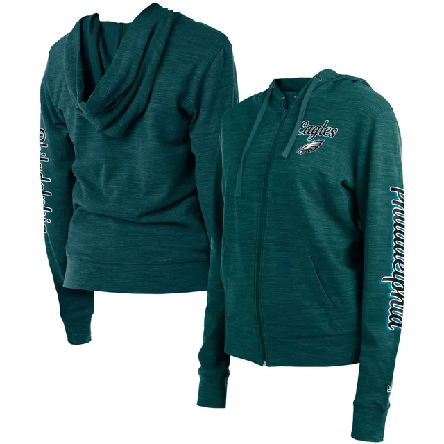 New Era Women's New Era Midnight Green Philadelphia Eagles Cloud Dye Fleece  Pullover Hoodie