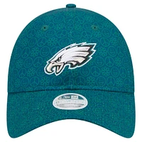 Casquette réglable New Era vert nuit Philadelphia Eagles Smiley 9TWENTY pour femme