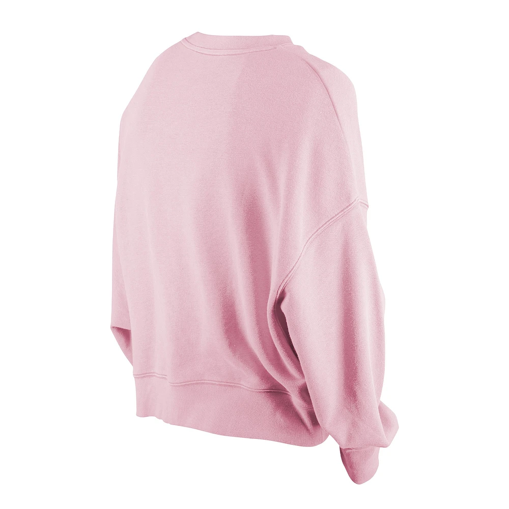 Women's New Era Pink Philadelphia Eagles Cozy Pullover Sweatshirt
