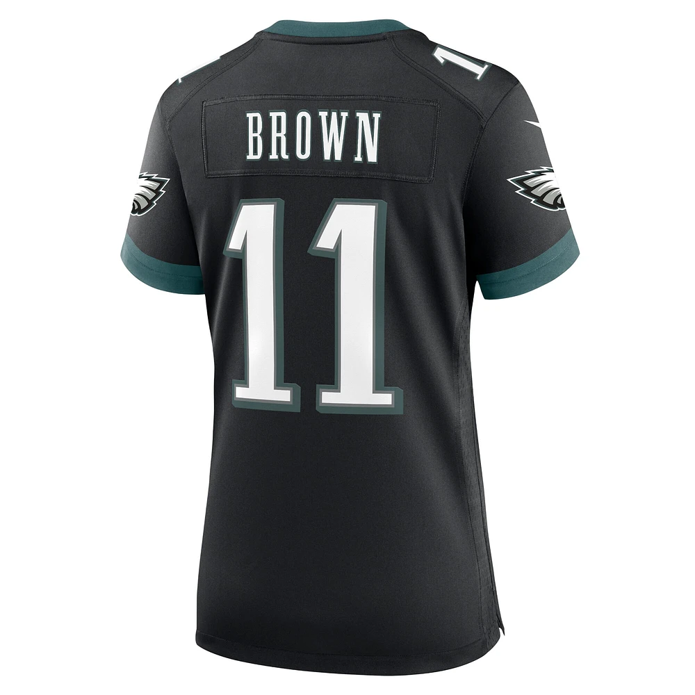 Nike A.J. Femme Maillot de match alternatif des Eagles Philadelphie, marron et noir