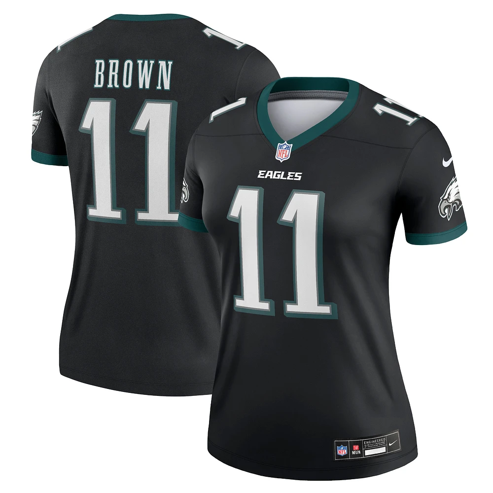 Haut de performance Nike A.J. Brown noir Philadelphia Eagles Alternate Legend Player pour femme