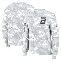 Women's Nike Arctic Camo Philadelphia Eagles 2024 Salute To Service Performance Long Sleeve T-Shirt