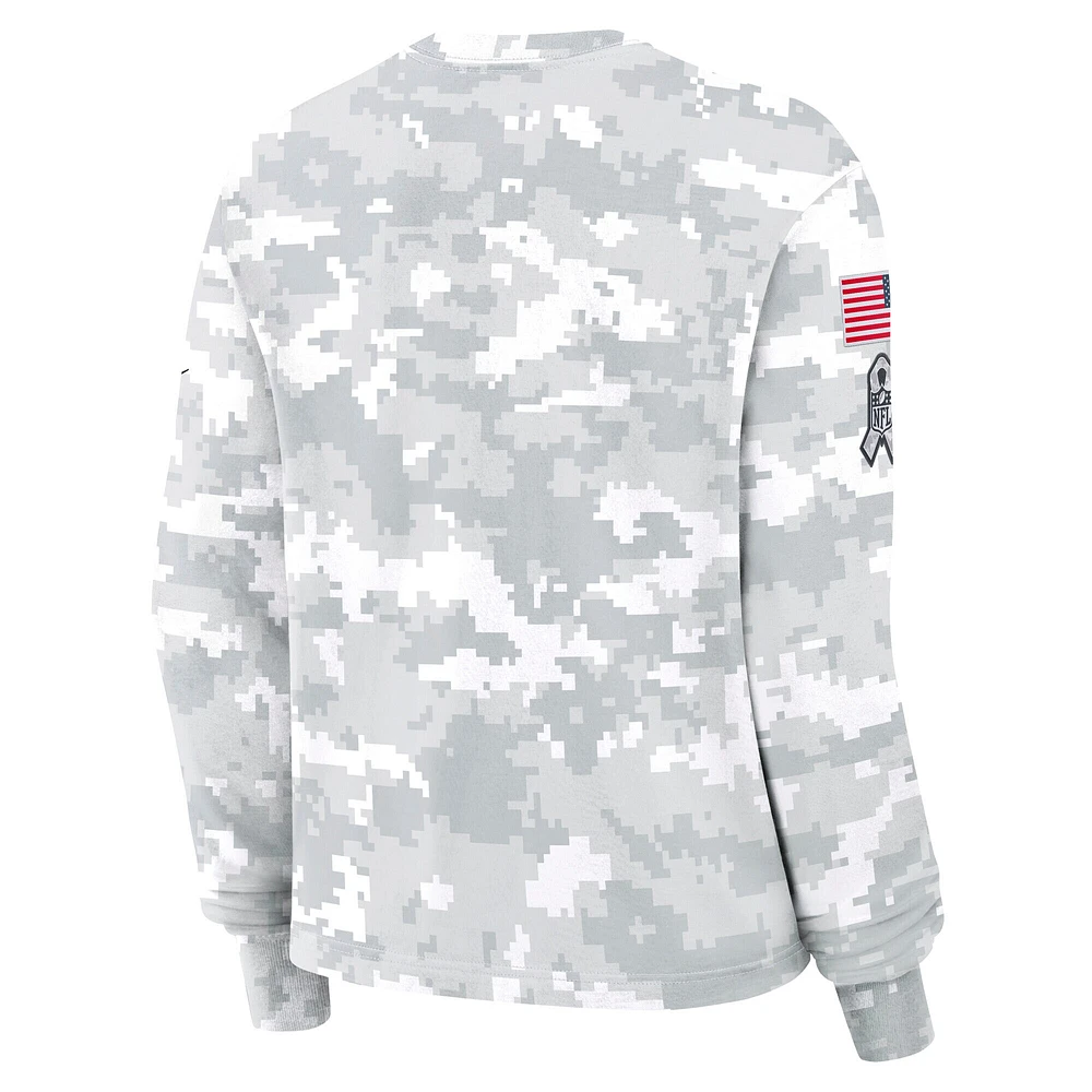 Women's Nike Arctic Camo Philadelphia Eagles 2024 Salute To Service Performance Long Sleeve T-Shirt