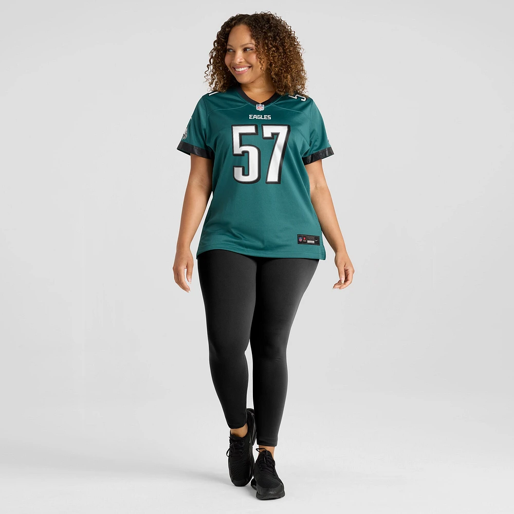 Maillot de match Nike Ben VanSumeren pour femme, vert nuit, Philadelphia Eagles