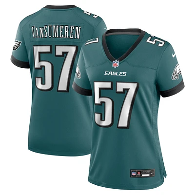 Maillot de match Nike Ben VanSumeren pour femme, vert nuit, Philadelphia Eagles