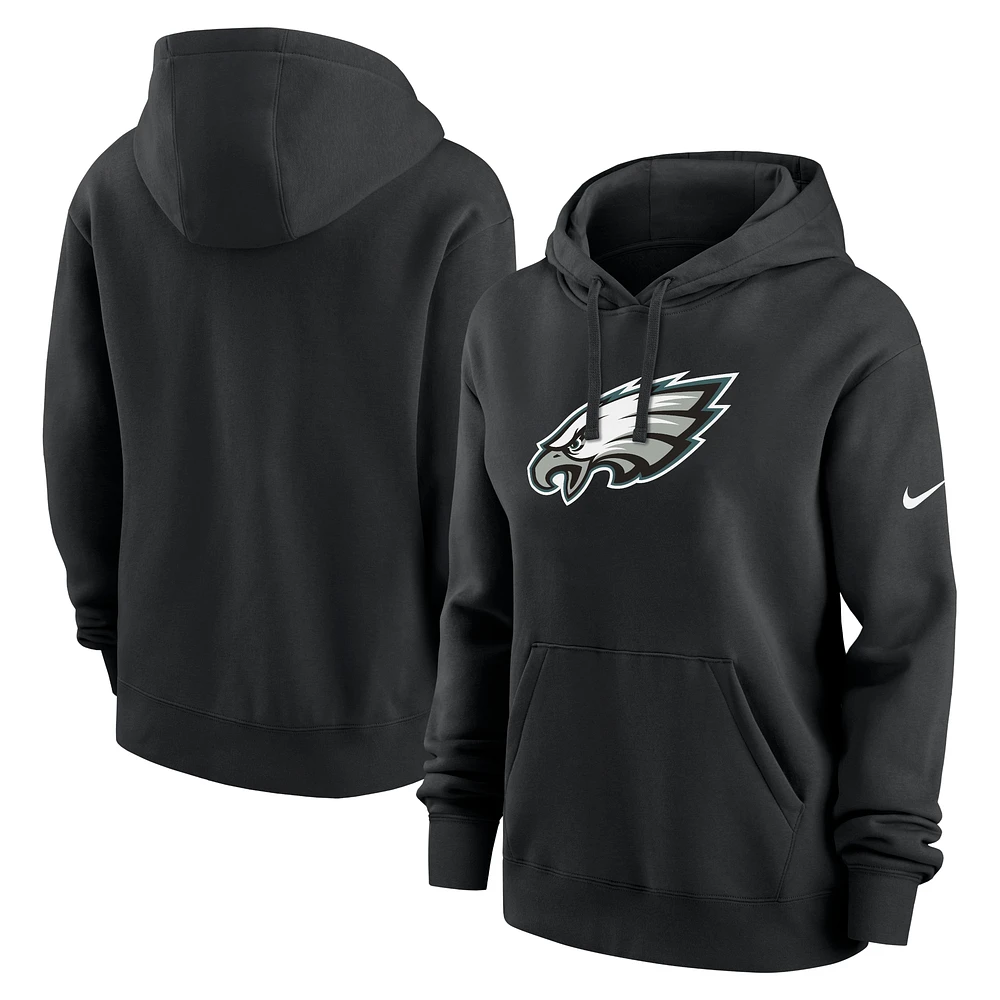 Sweat à capuche en polaire Nike Philadelphia Eagles Club pour femme, noir