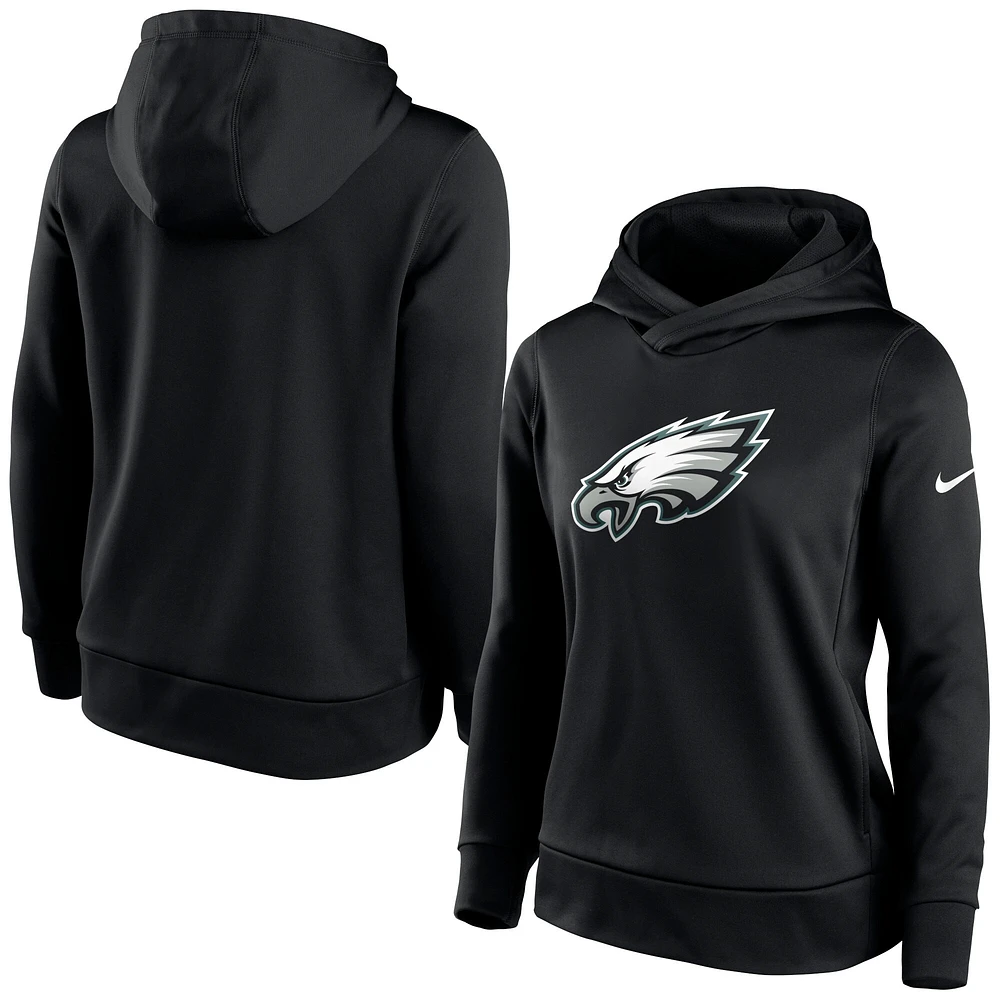 Haut à capuche léger Nike Philadelphia Eagles Performance pour femme, noir