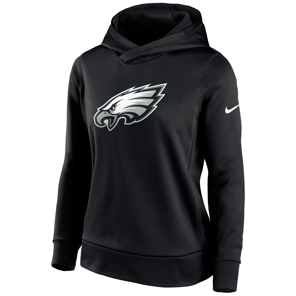 Haut à capuche léger Nike Philadelphia Eagles Performance pour femme, noir