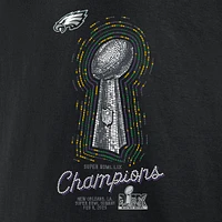 Women's Nike  Black Philadelphia Eagles Super Bowl LIX Champions Lombardi Trophy T-Shirt