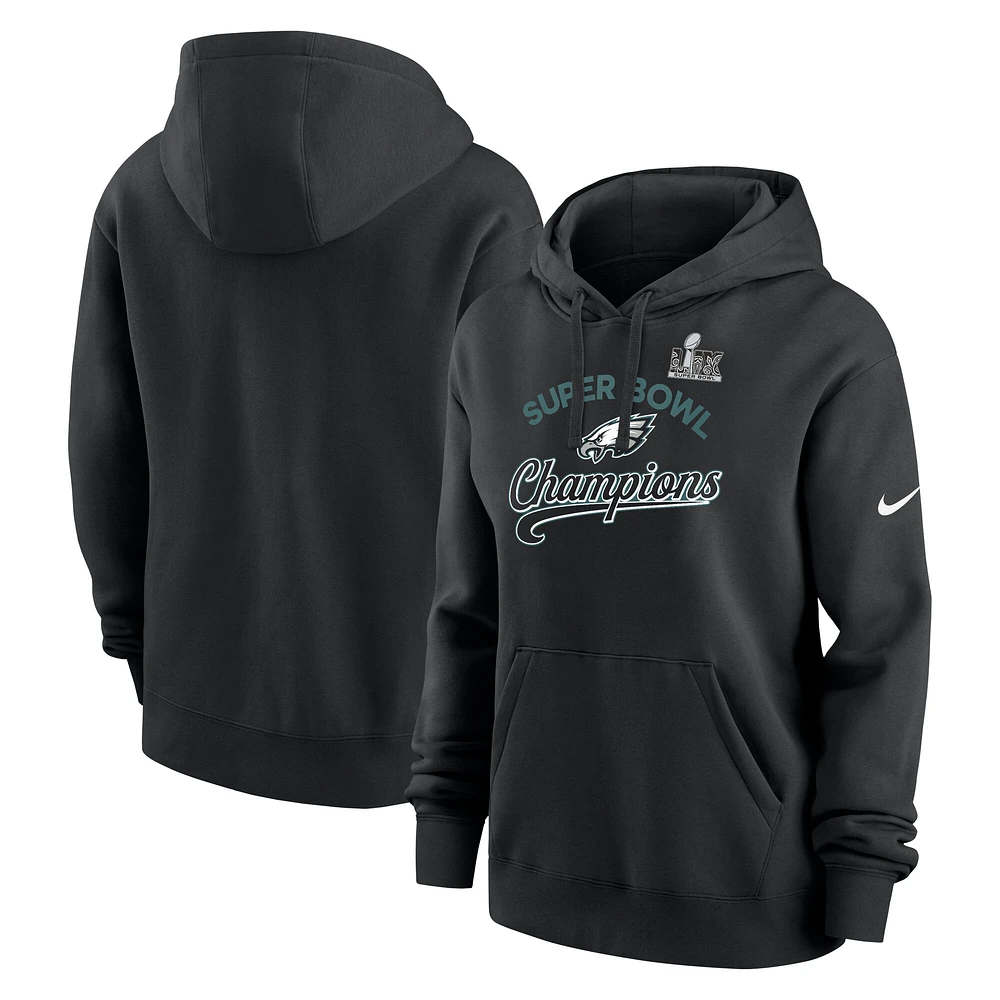 Women's Nike  Black Philadelphia Eagles Super Bowl LIX Champions Tailsweep Pullover Hoodie