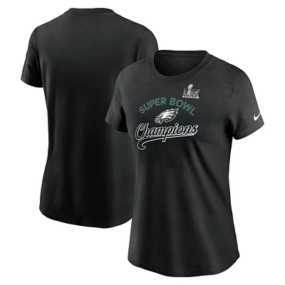 Women's Nike  Black Philadelphia Eagles Super Bowl LIX Champions Tailsweep T-Shirt