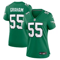 Maillot de jeu alternatif des Eagles Philadelphie Nike Brandon Graham Kelly pour femme, vert