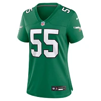 Maillot de jeu alternatif des Eagles Philadelphie Nike Brandon Graham Kelly pour femme, vert