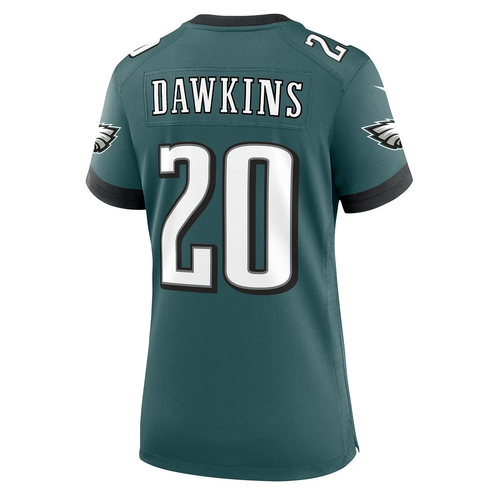 Maillot de match joueur retraité Nike Brian Dawkins pour femme, vert minuit, des Eagles Philadelphie