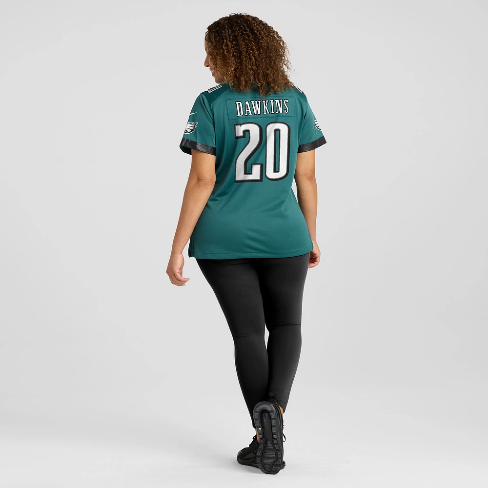 Maillot de match joueur retraité Nike Brian Dawkins pour femme, vert minuit, des Eagles Philadelphie