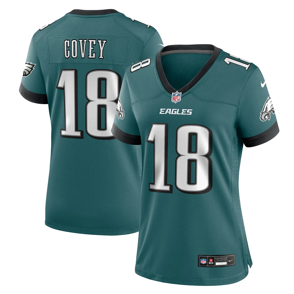 Maillot de match Nike Britain Covey Midnight Green pour femme des Philadelphia Eagles