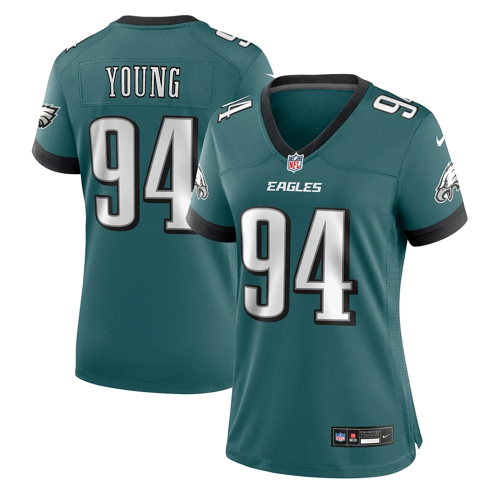 Maillot de match Nike Byron Young pour femme, vert nuit, Philadelphia Eagles