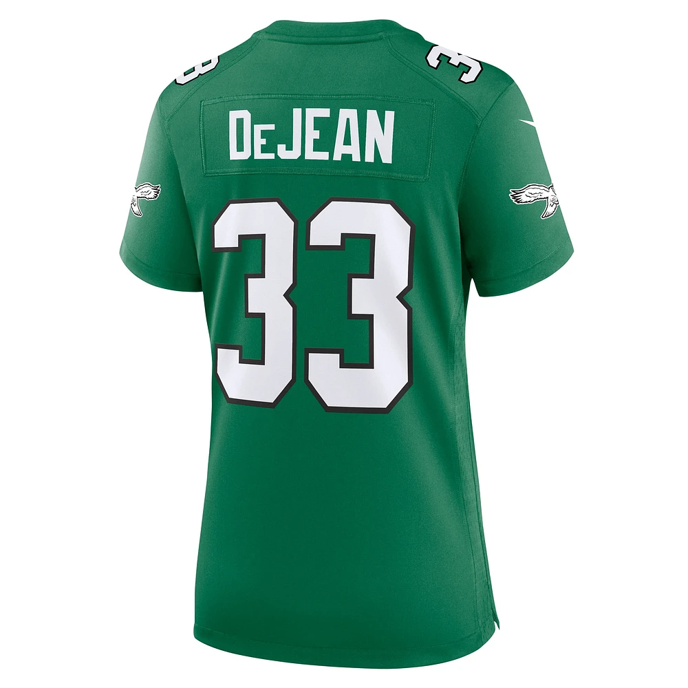 Women's Nike Cooper DeJean Kelly Green Philadelphia Eagles Super Bowl LIX 2nd Alternate Game Jersey