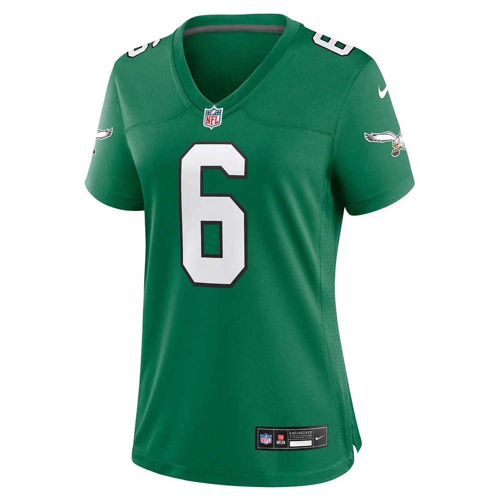 Maillot de joueur Nike DeVonta Smith Kelly Green Philadelphia Eagles pour femme