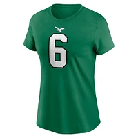 T-shirt avec nom et numéro de joueur Nike DeVonta Smith Kelly Green Philadelphia Eagles pour femme