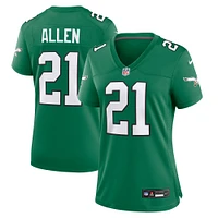 Maillot de jeu alternatif des Eagles Philadelphie Nike Eric Allen Kelly pour femme, vert