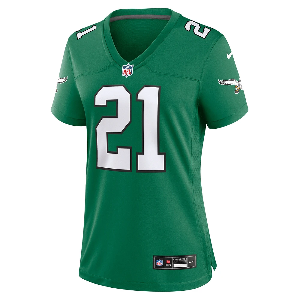 Maillot de jeu alternatif des Eagles Philadelphie Nike Eric Allen Kelly pour femme, vert