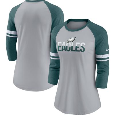 Women's G-III 4Her by Carl Banks Green Philadelphia Eagles Extra Point Bling  Tri-Blend T-Shirt