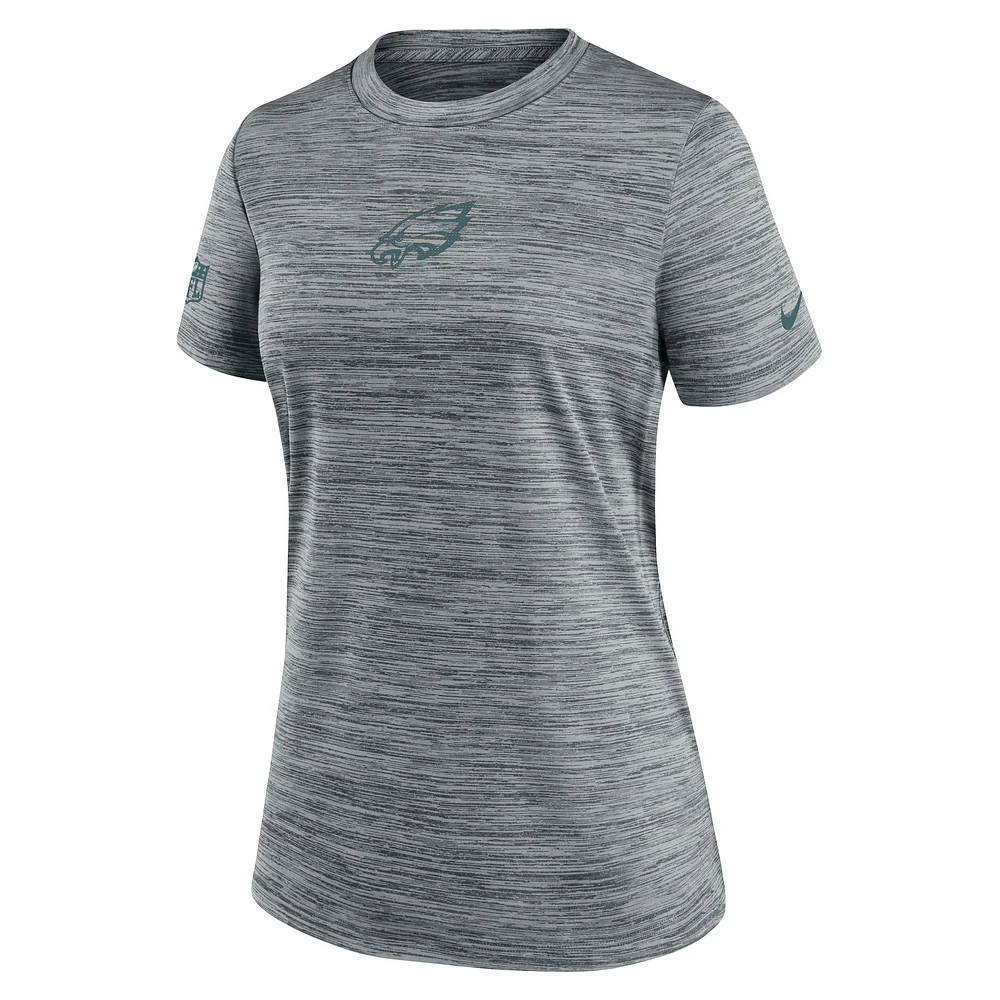 Women's Nike Gray Philadelphia Eagles Sideline Velocity Performance T-Shirt