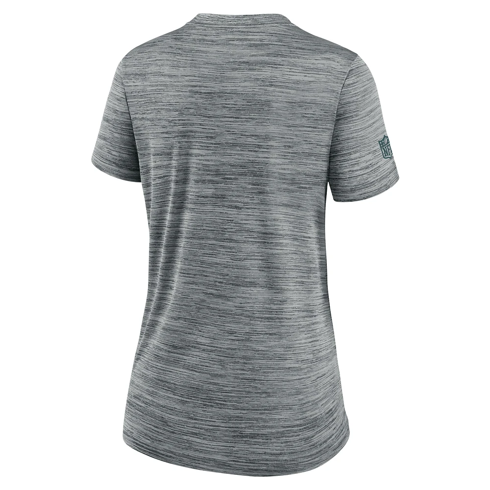 Women's Nike Gray Philadelphia Eagles Sideline Velocity Performance T-Shirt
