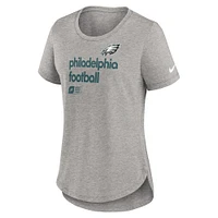 Women's Nike Heather Gray Philadelphia Eagles Team Shout-Out Tri-Blend T-Shirt