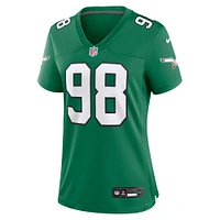 Maillot Nike pour femme Jalen Carter Kelly Green Philadelphia Eagles Alternate Game