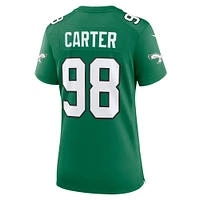 Maillot Nike pour femme Jalen Carter Kelly Green Philadelphia Eagles Alternate Game