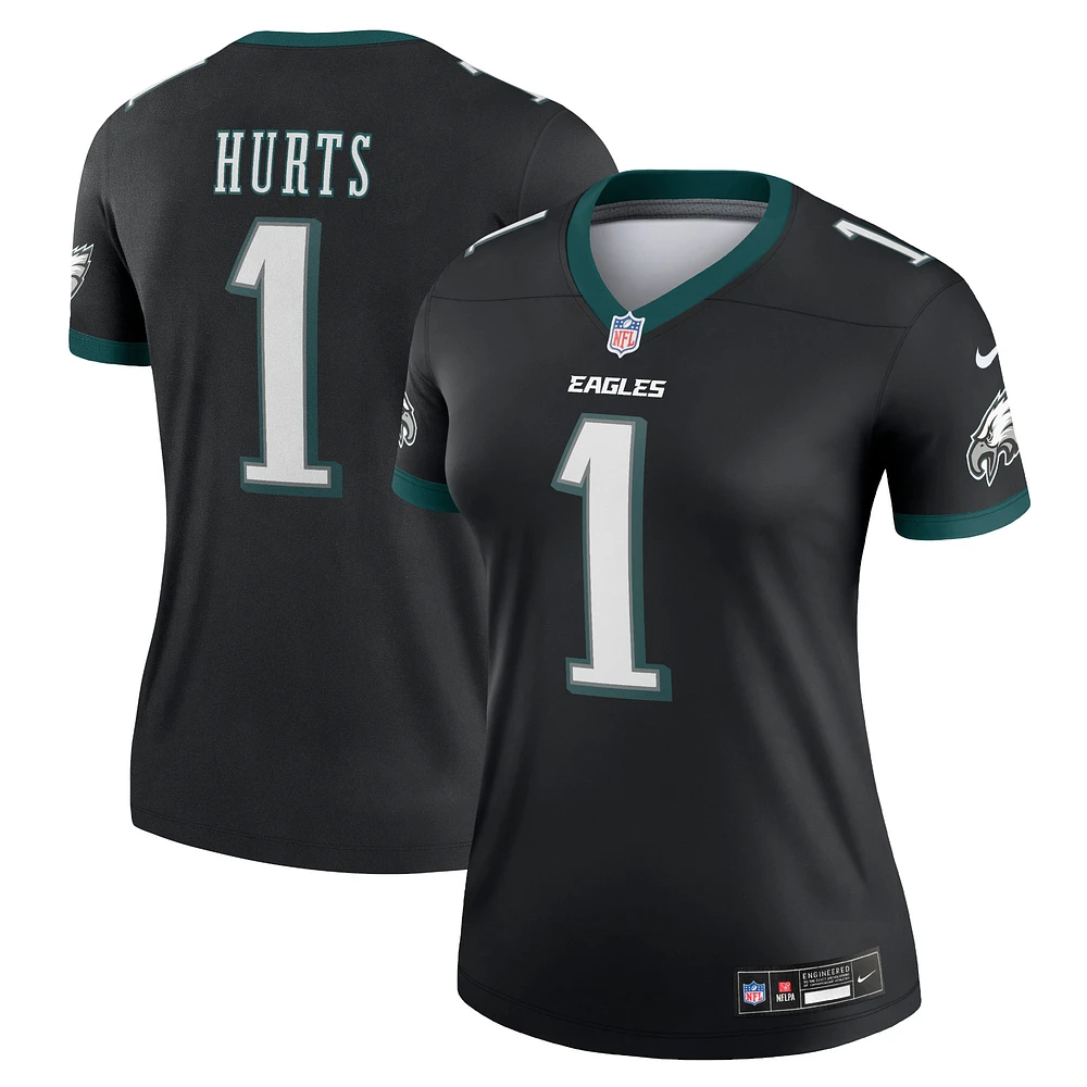 Haut de performance Nike Jalen Hurts pour femme, noir, Philadelphia Eagles Alternate Legend Player