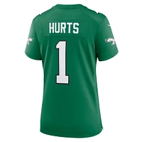 Maillot Nike Jalen Hurts Kelly Green pour femme Philadelphia Eagles Super Bowl LIX 2nd Alternate Game