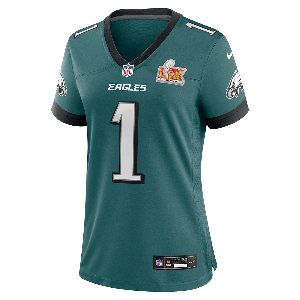 Women's Nike Jalen Hurts Midnight Green Philadelphia Eagles Super Bowl LIX Game Player Jersey