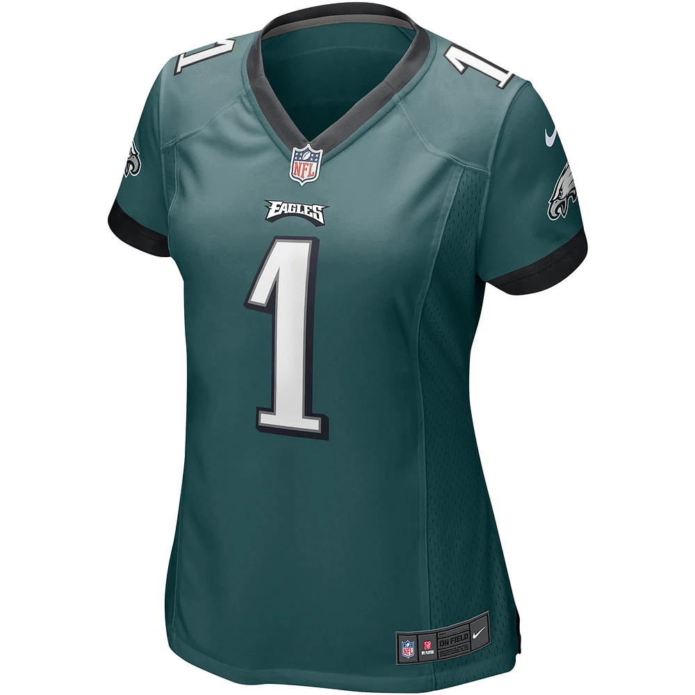 Maillot de match l'équipe Nike Jalen Hurts vert minuit pour femme des Eagles Philadelphie