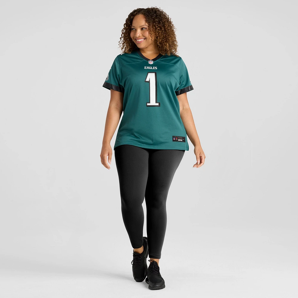 Maillot de match l'équipe Nike Jalen Hurts vert minuit pour femme des Eagles Philadelphie