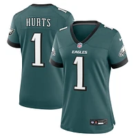 Maillot de match l'équipe Nike Jalen Hurts vert minuit pour femme des Eagles Philadelphie