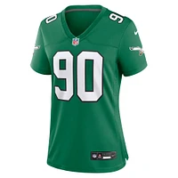 Maillot de jeu alternatif des Eagles Philadelphie Nike Jordan Davis Kelly pour femme, vert