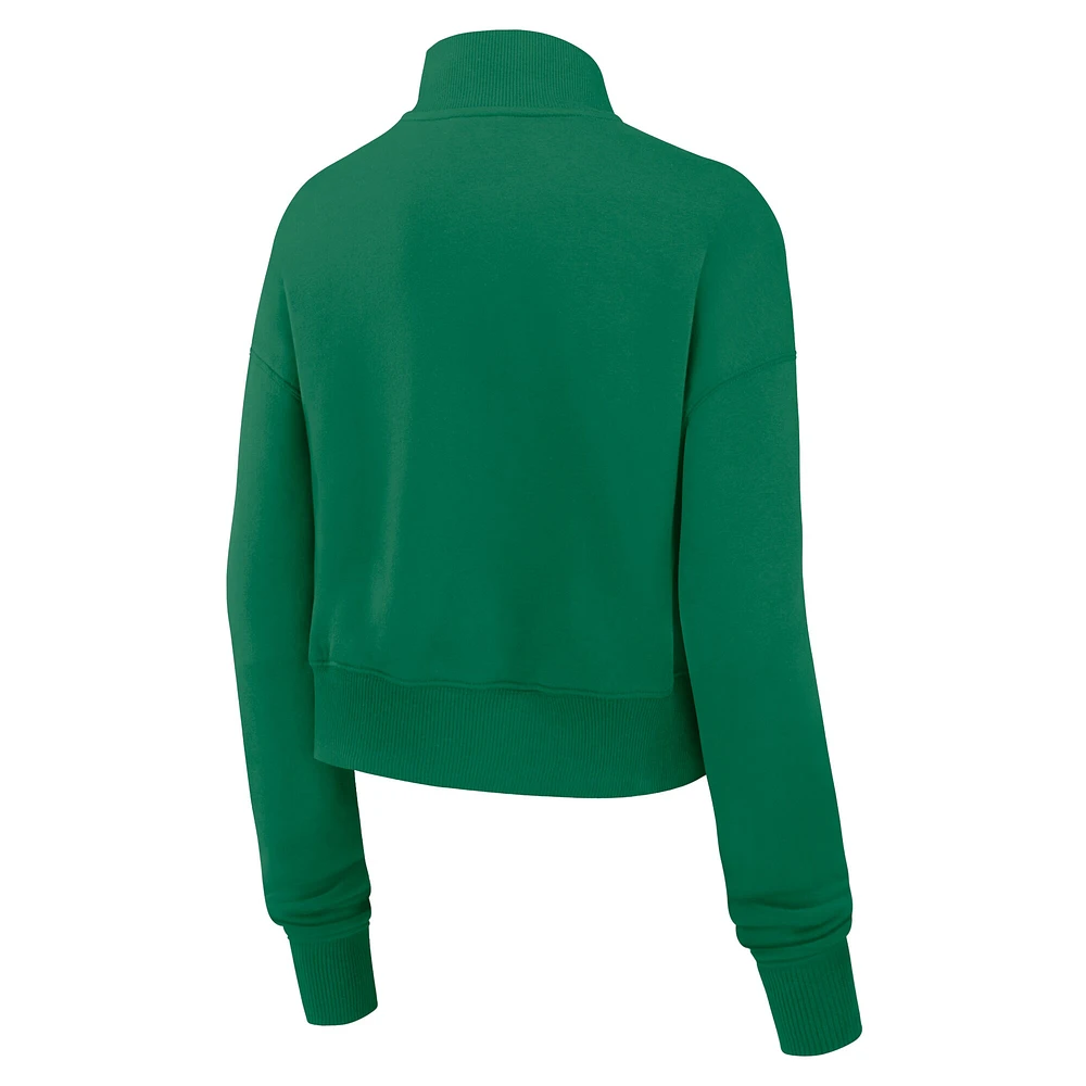 Sweat-shirt court à demi-zip Nike Kelly Green Philadelphia Eagles Rewind Phoenix pour femme